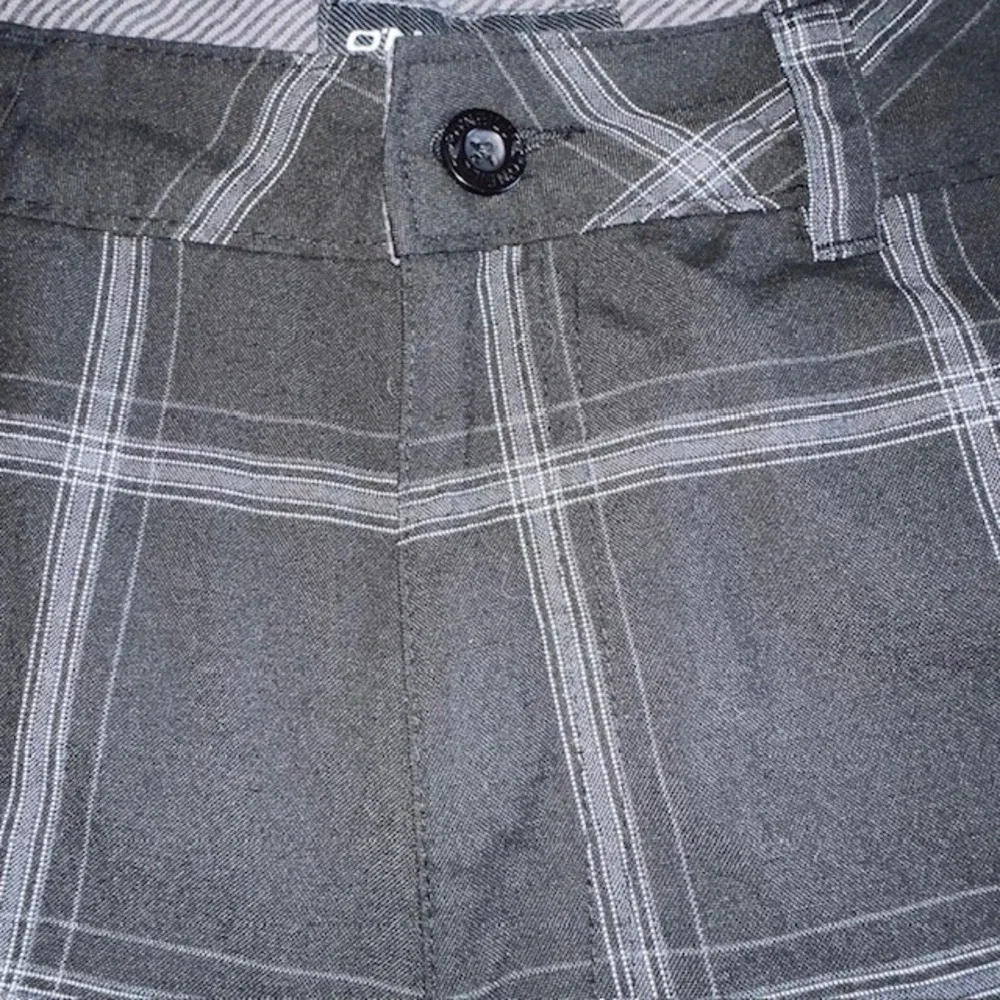O'Neill Plaid Shorts Hybrid Casual Walk Black Size 32‎